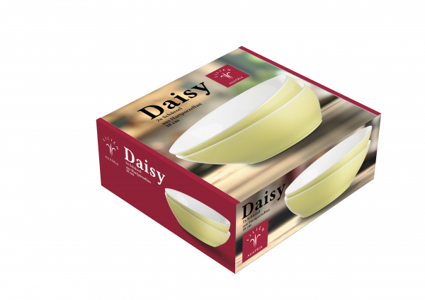 Daisy vanille - 2 Stk. Schüssel 18cm. in Geschenkverpackung